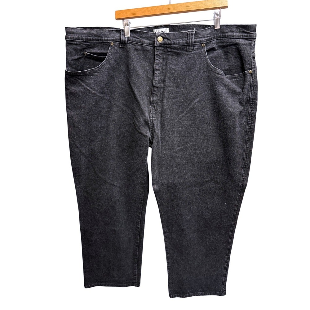 King Size Jeans Mens 50 Black Excellent Straight Leg Stretch Denim 69-0076-5